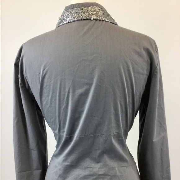 NewYork &Co Gray Button Down Size M (B-79) - Picture 4 of 5